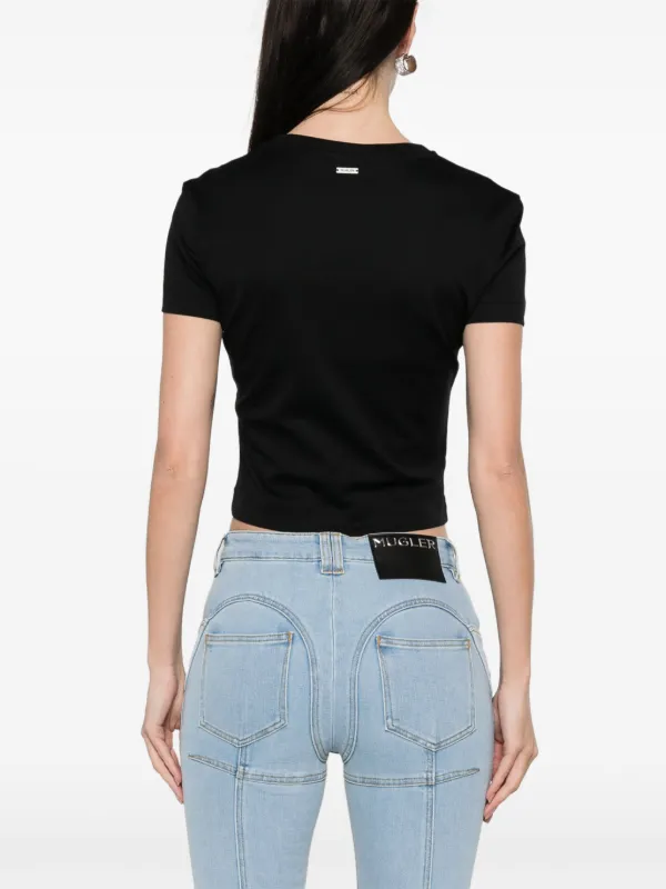 【保証書付】 | Tシャツ ピアス Mugler ブラック JP FARFETCH | トップス