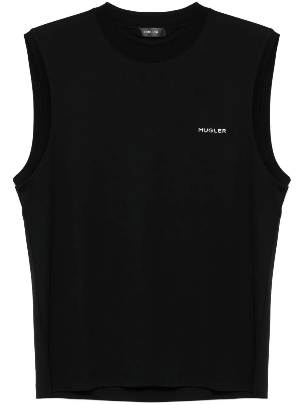 Mugler Black Signature Sleeveless Tank Top In Black