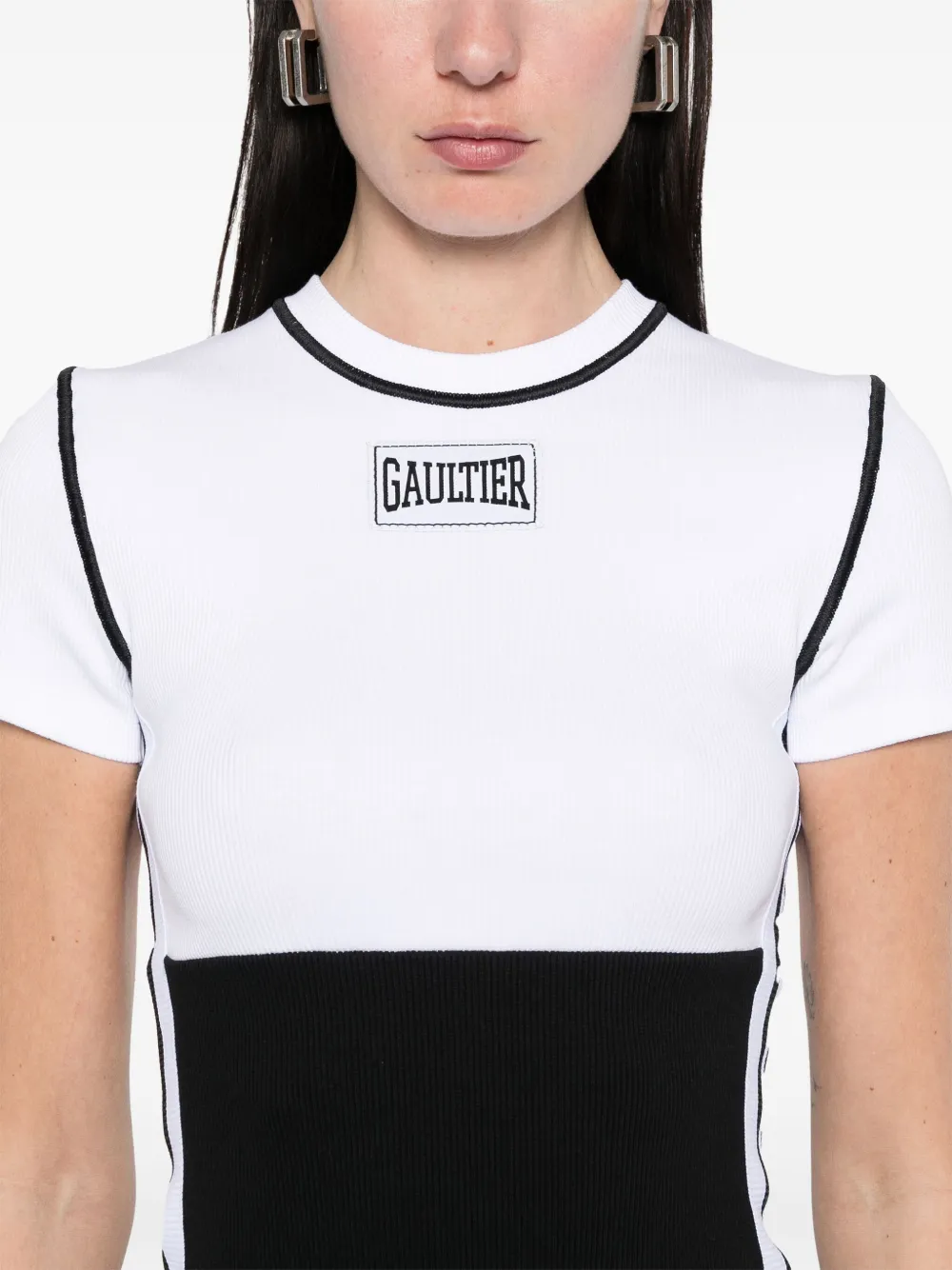 Jean Paul Gaultier T-shirt met logopatch Zwart