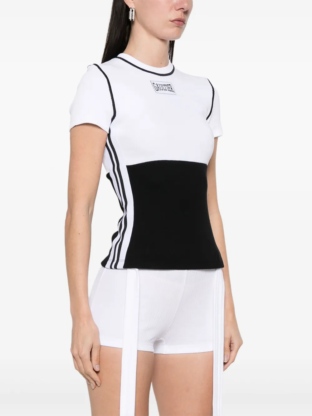 Jean Paul Gaultier T-shirt met logopatch Zwart