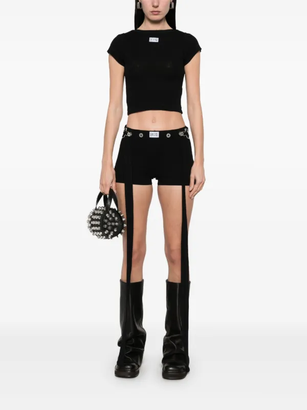 【値下げ】 Jean Paul Gaultier logo-patch Shorts | Black | FARFETCH パンツ