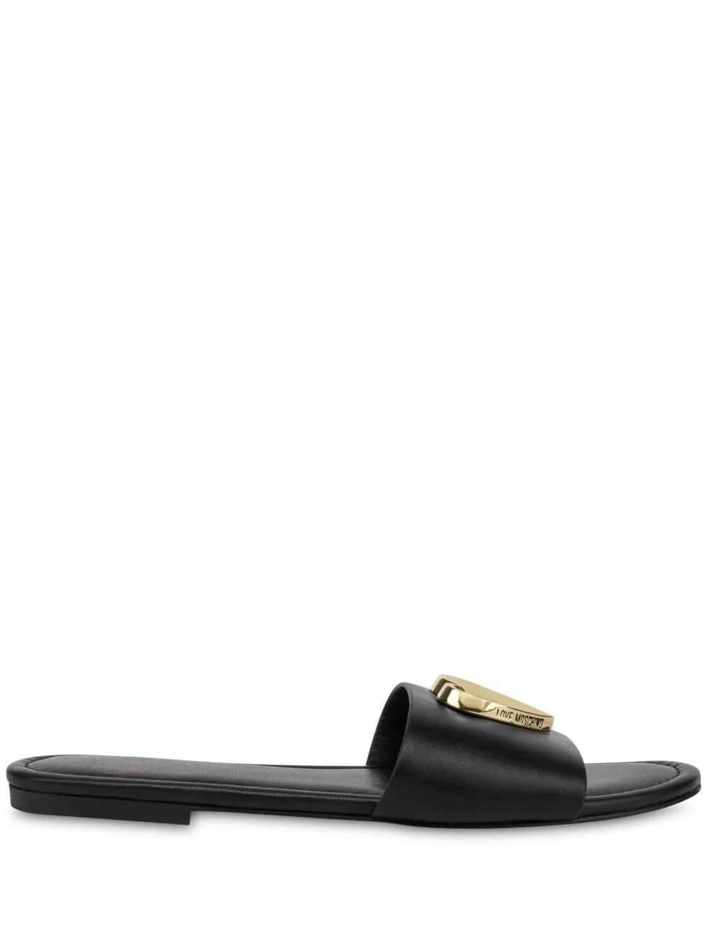 Love Moschino logo-plaque slides Black