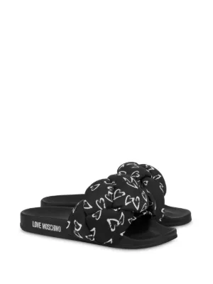 セール⚫︎MOSCHINO⚫︎ ハートのブーツ 39 Authentic Love Moschino 39/40 Embellished Hearts Logo Snow