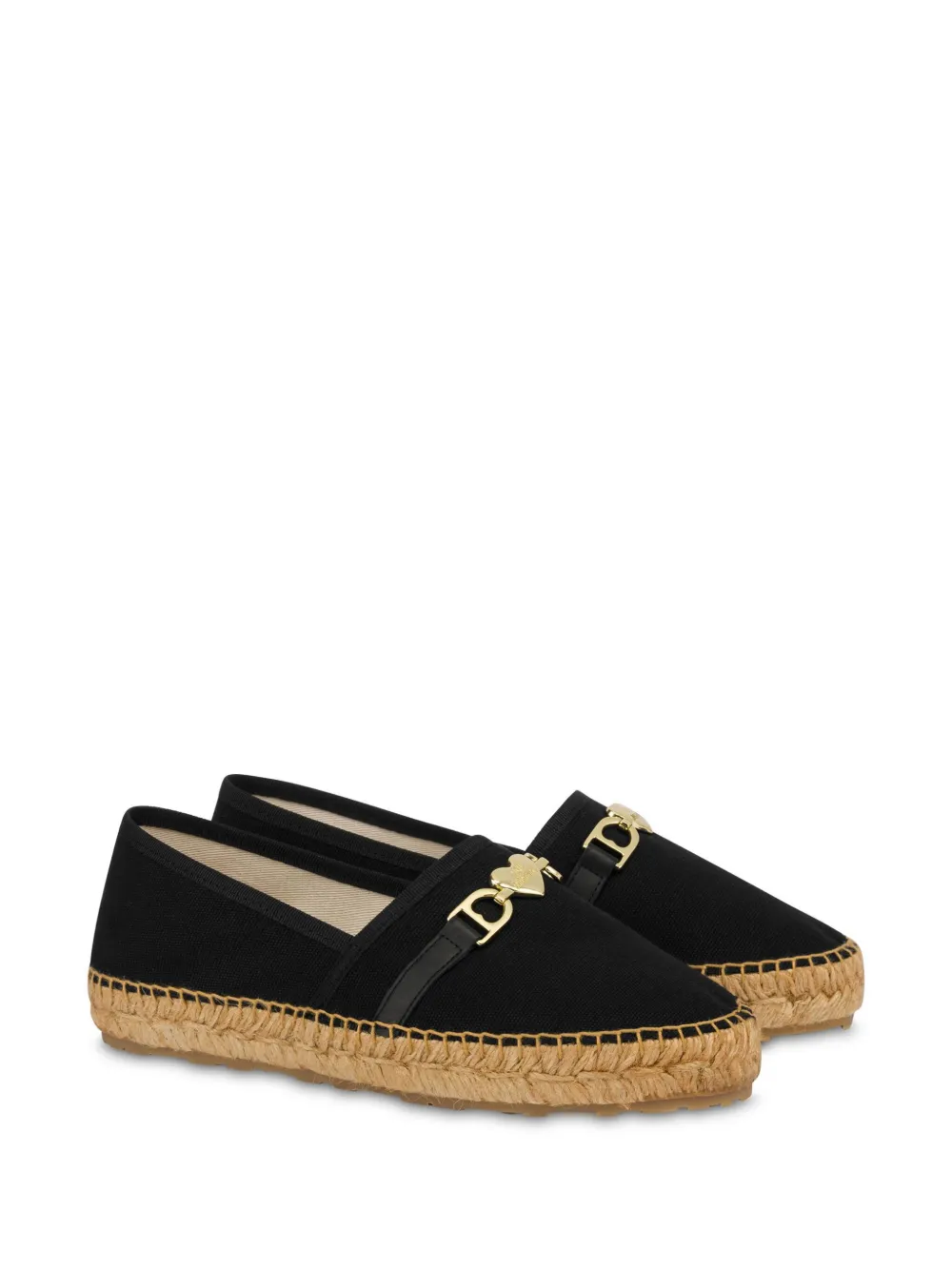 Love Moschino Espadrilles met hartpatroon Zwart