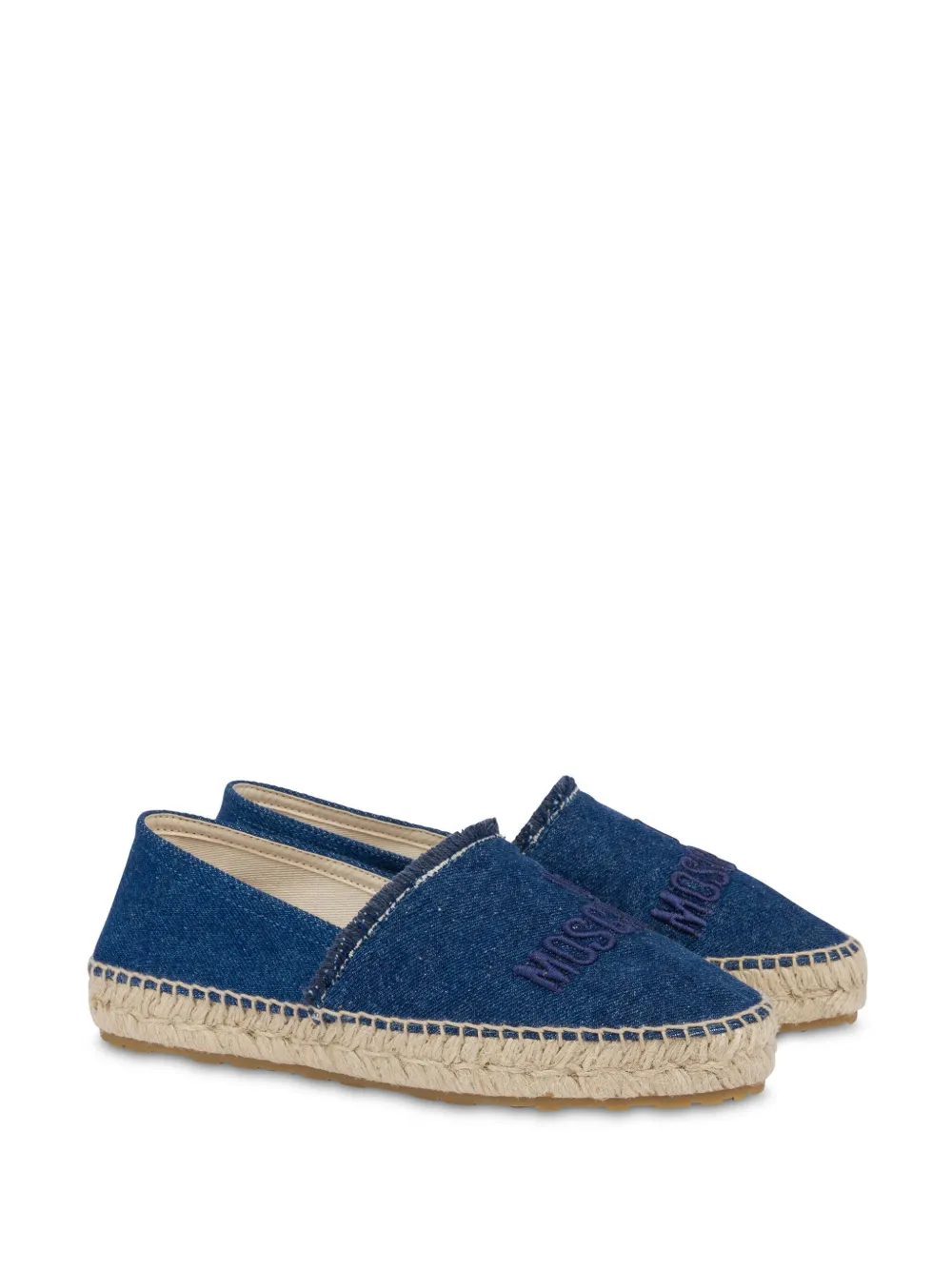 Love Moschino Espadrilles met geborduurd logo Blauw