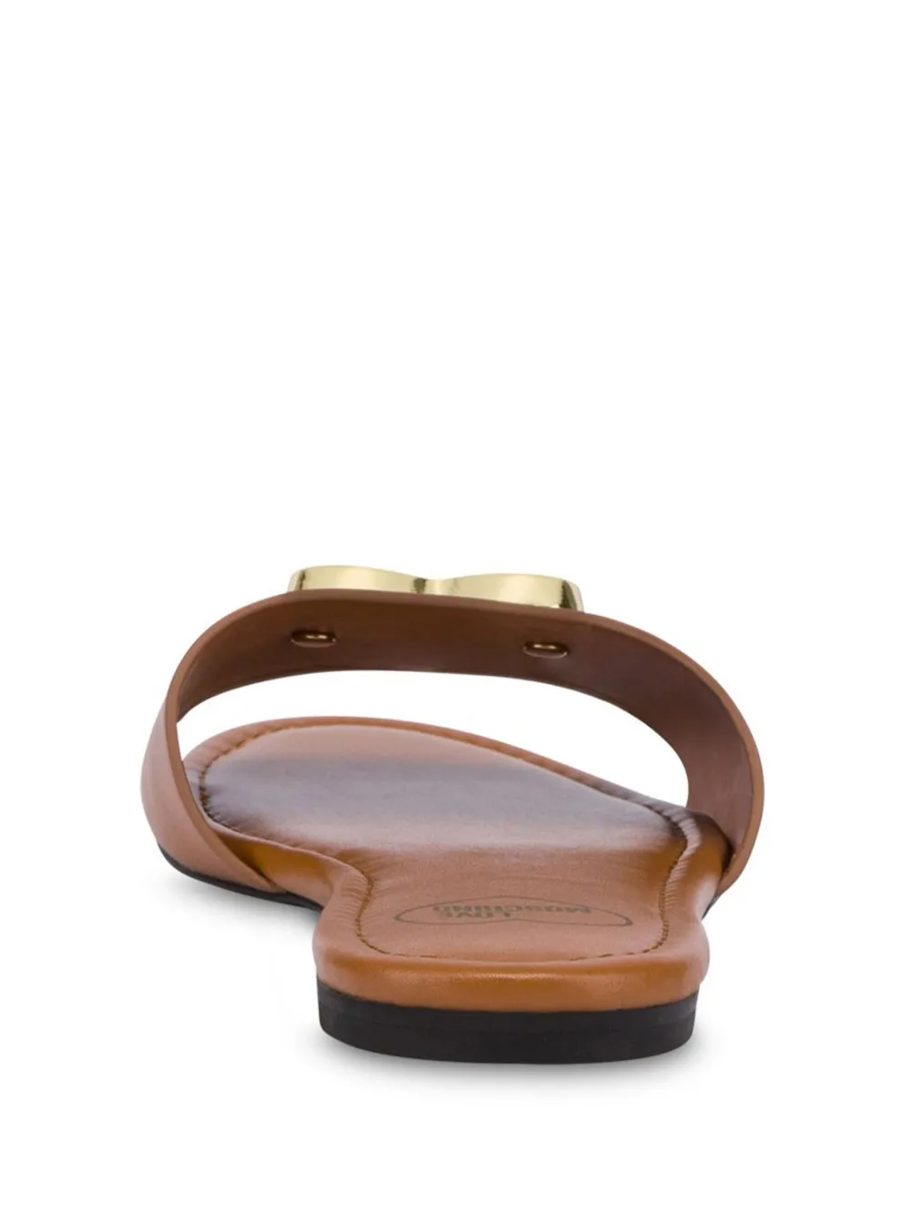 Love Moschino logo-plaque slides Brown