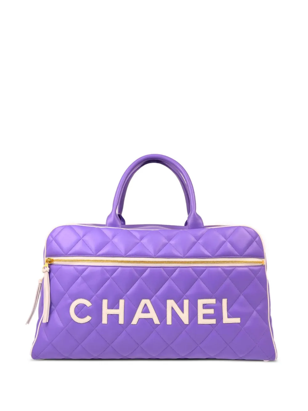 Pre-owned Chanel 1995 Bowling Bag In Purple