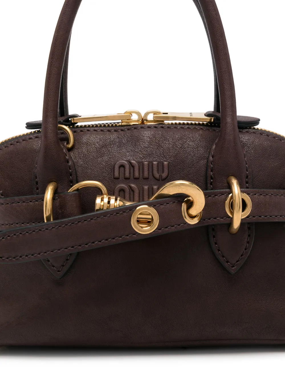 Miu Miu Aventure Cross Body Bag In Braun