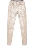 Rick Owens cracked-effect trousers - Gold