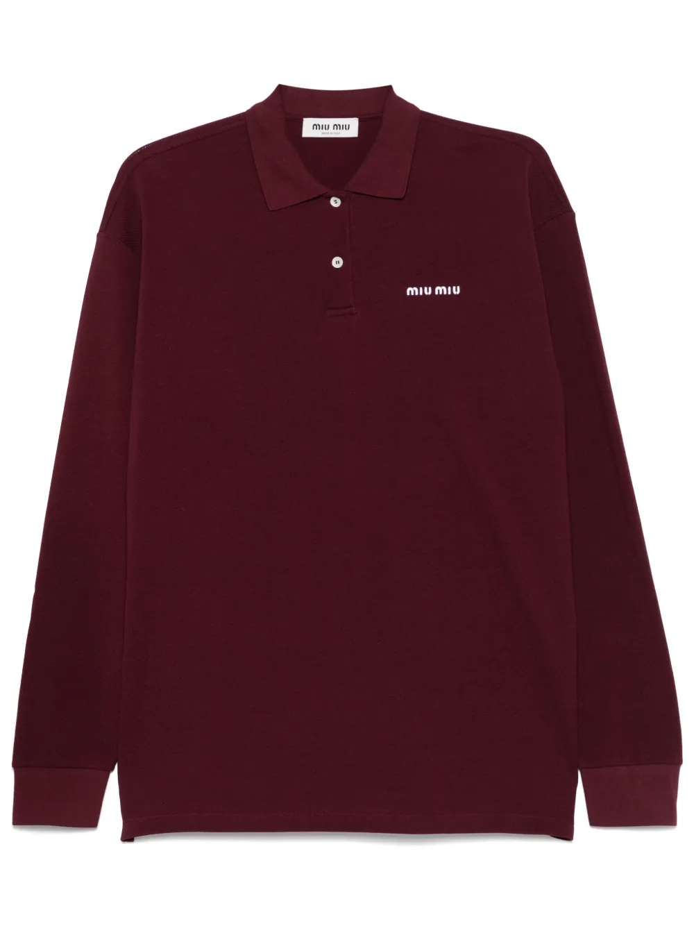 Miu Miu pikétröja med broderad logotyp | röd | Image 1