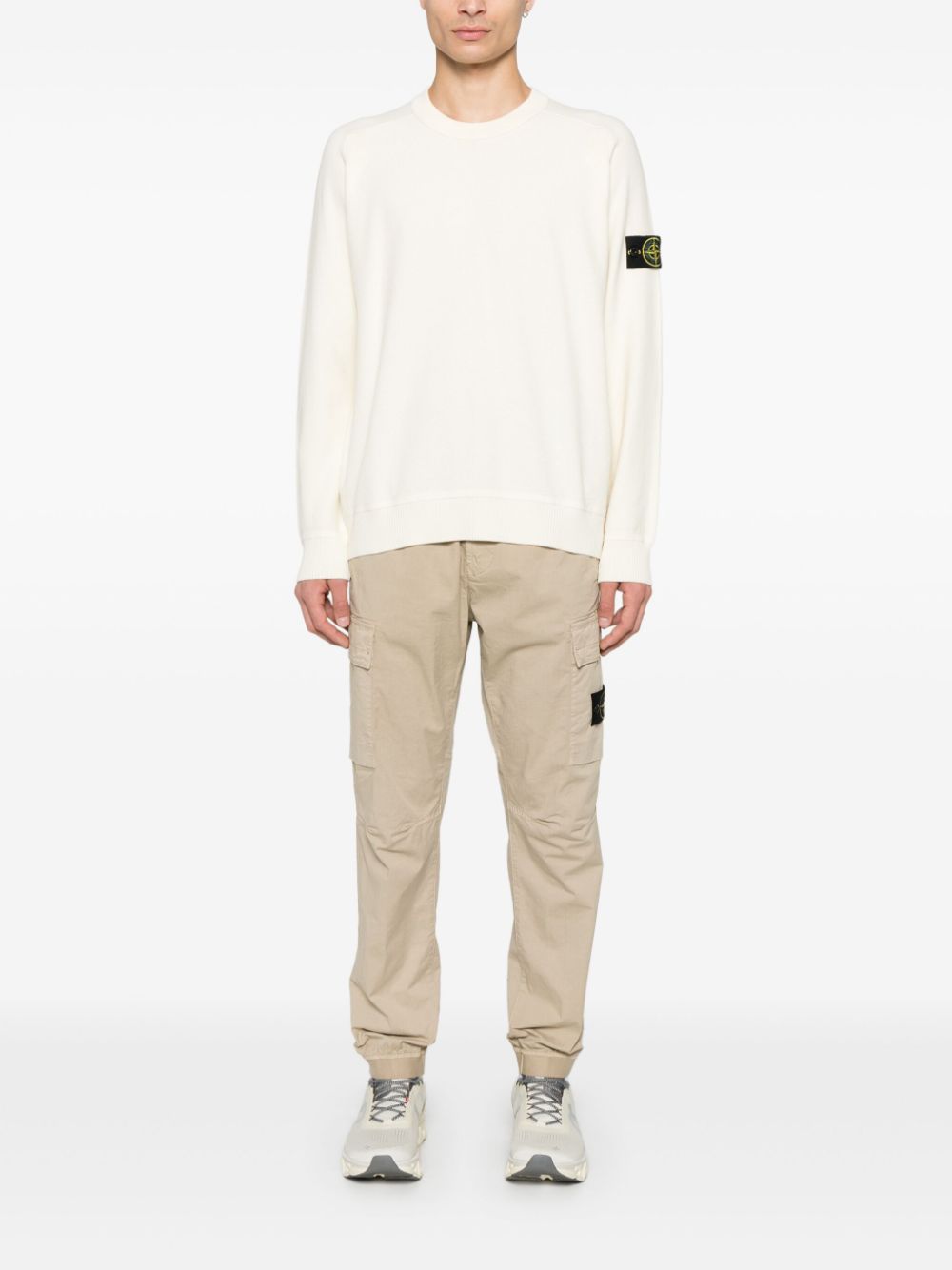 Stone Island Trui met Compass-logopatch - Beige