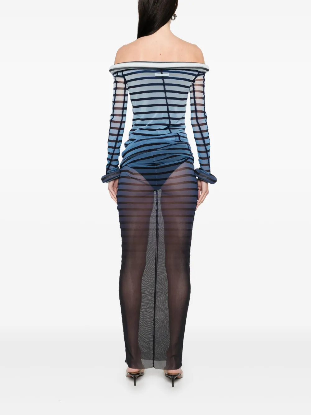 Jean Paul Gaultier Gestreepte maxi-jurk Zwart