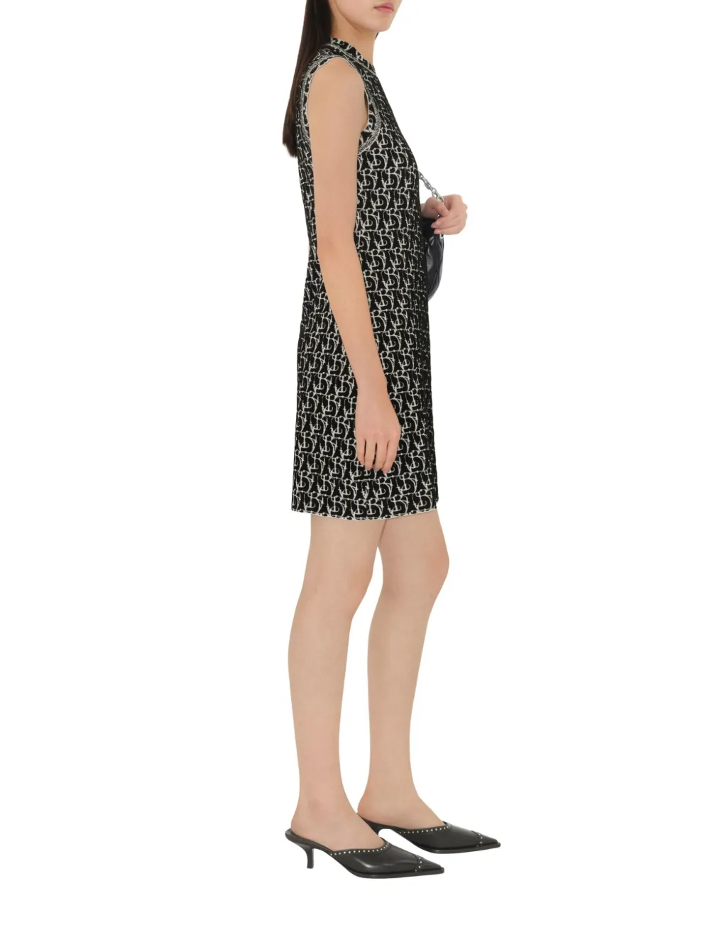 Burberry B Charm Wool Blend Dress In Black