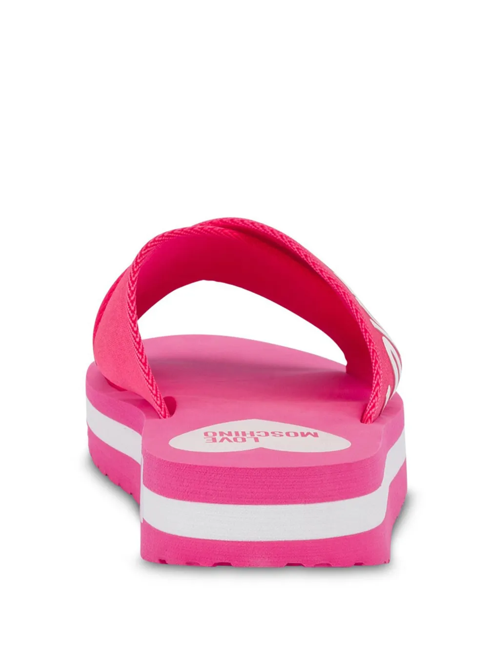 Love Moschino logo-print slides Pink
