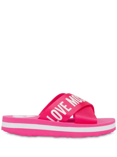 Love Moschino flip flops con logo estampado