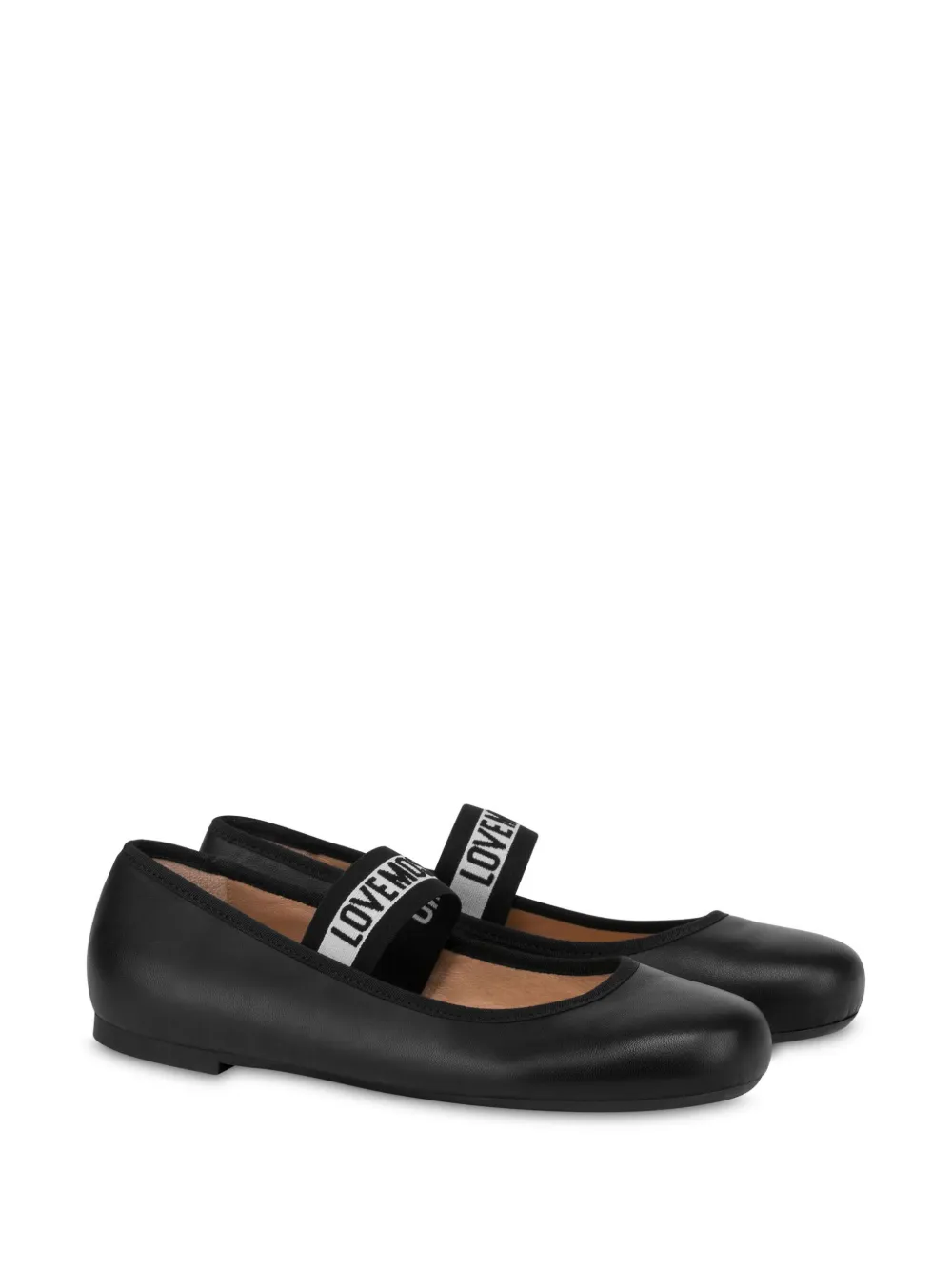 Love Moschino Ballerina's met logobandje Zwart