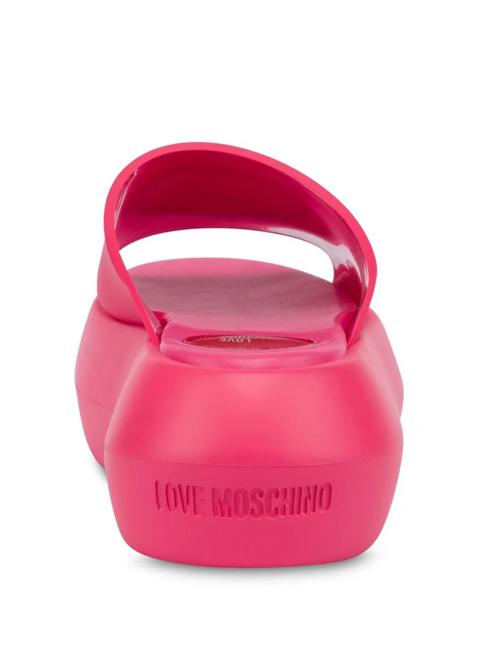 Love Moschino logo-embossed slides Pink