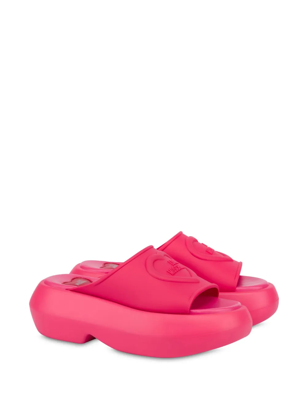 Love Moschino Slippers met logo-reliëf - Roze