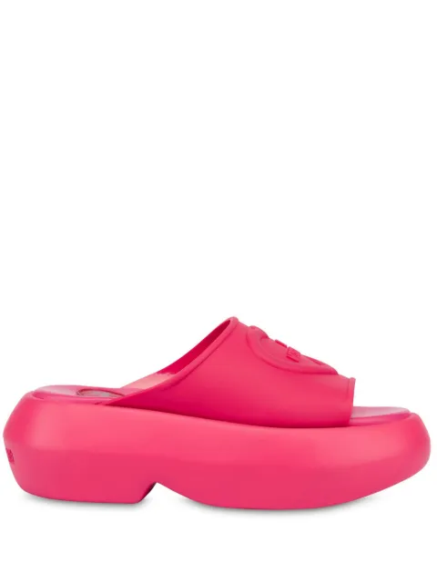 Love Moschino logo-embossed slides
