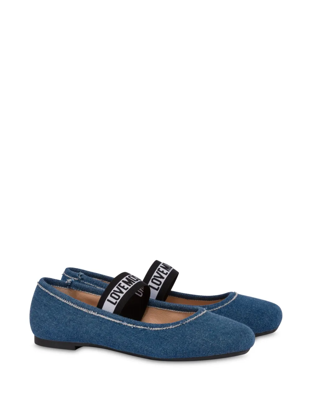 Love Moschino Ballerina's met logobandje Blauw