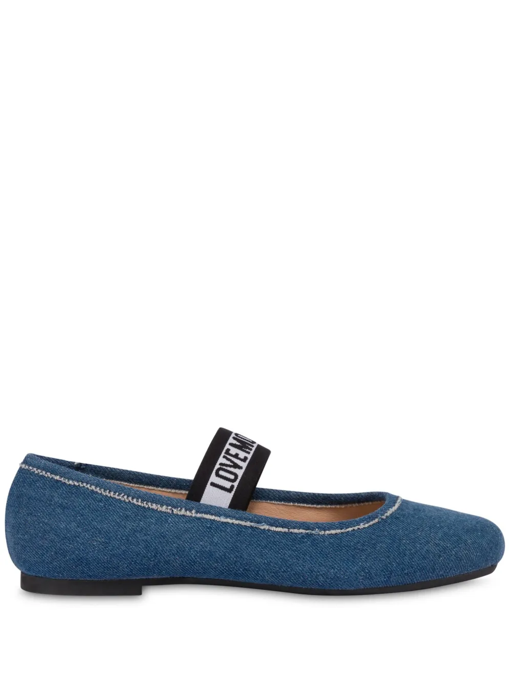 Love Moschino Ballerina's met logobandje Blauw