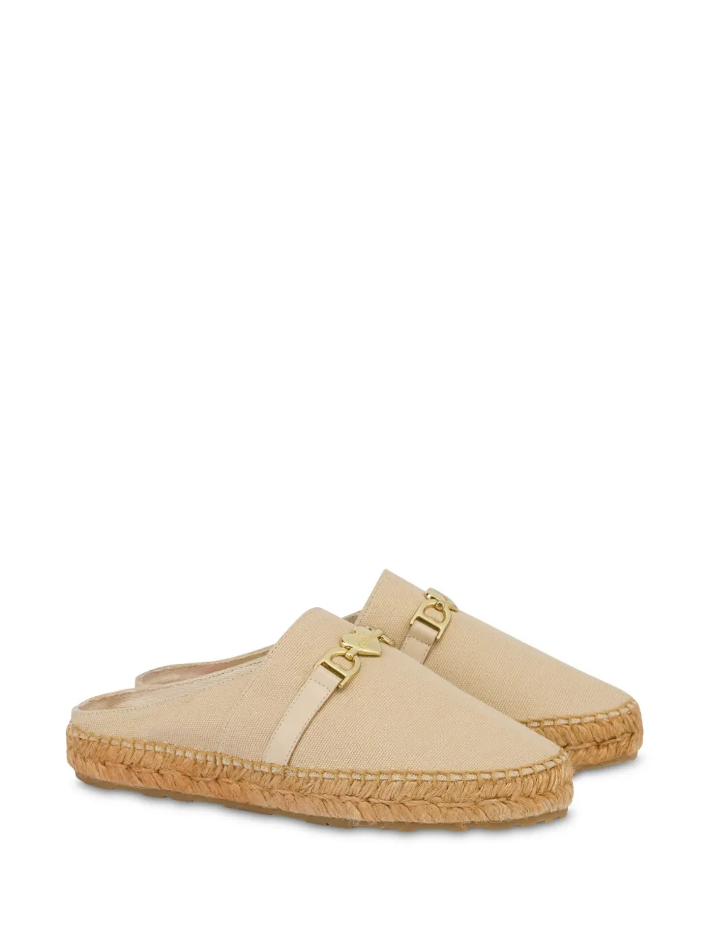 Love Moschino Espadrilles met hartpatroon Beige