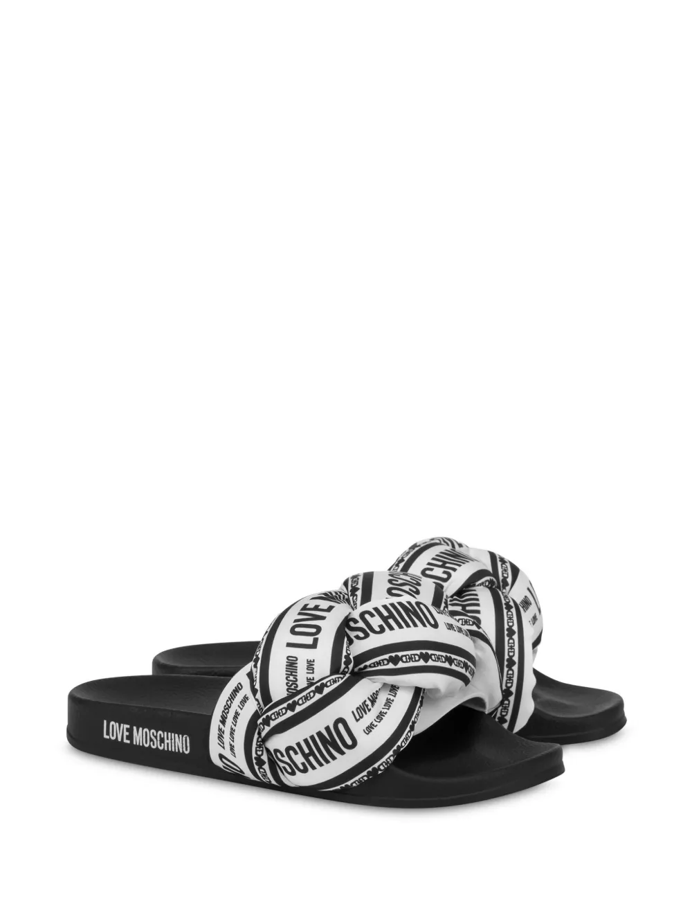 Love Moschino Slippers met logoprint - Wit