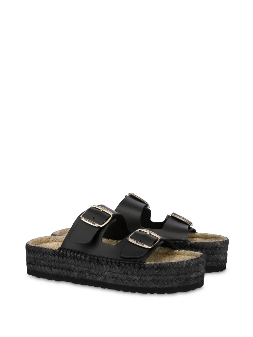 Love Moschino Espadrilles met gesp - Zwart