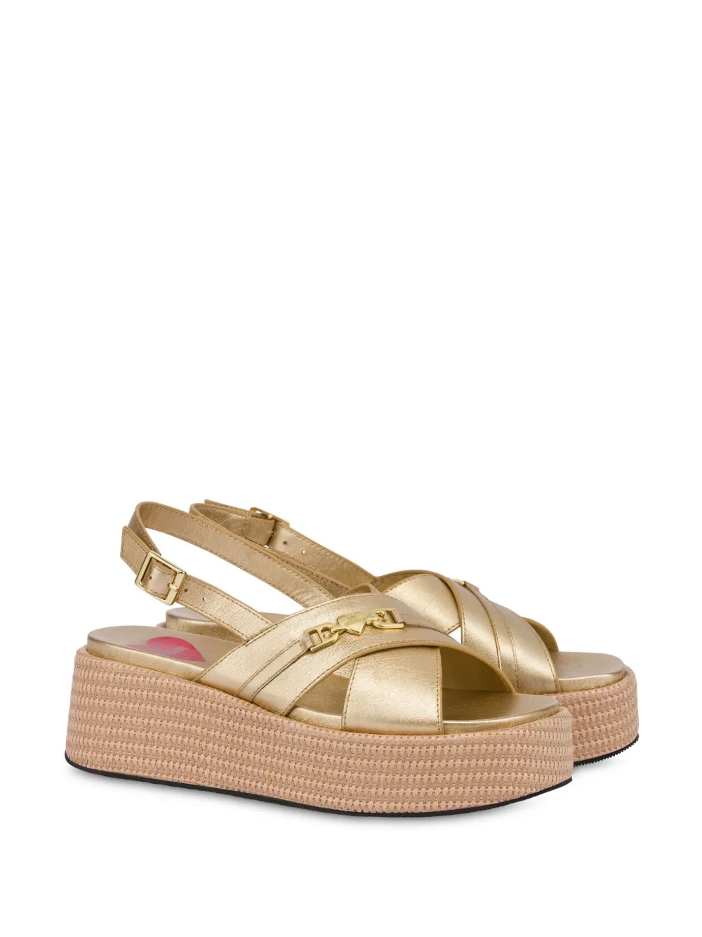 Love Moschino leather sandals Gold