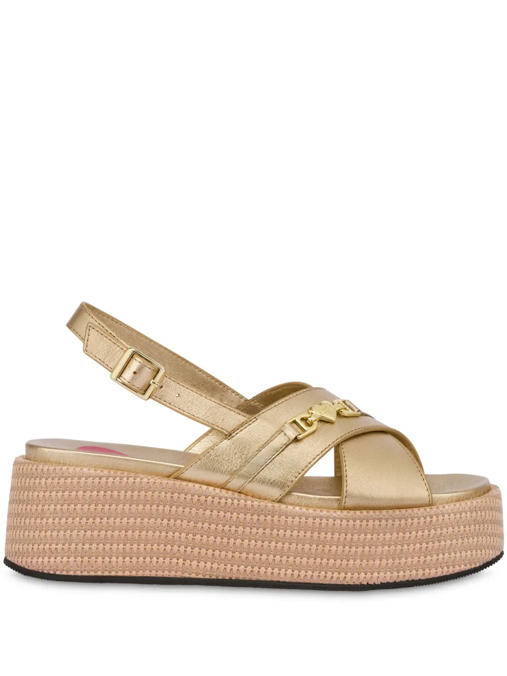 Love Moschino leather sandals Gold