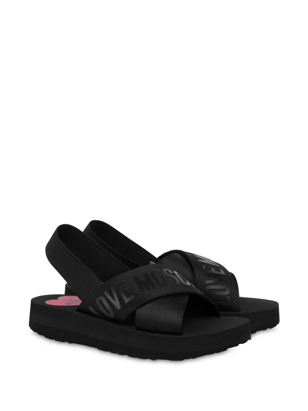 Love Moschino logo-print sandals Black