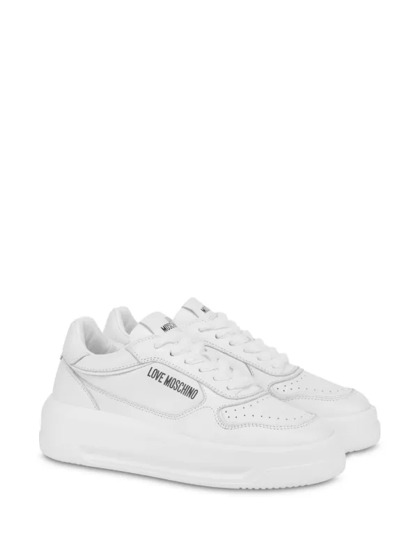 MOSCHINO ロゴ入り スニーカー Moschino Kids Logo Strap Sneakers | White | FARFETCH