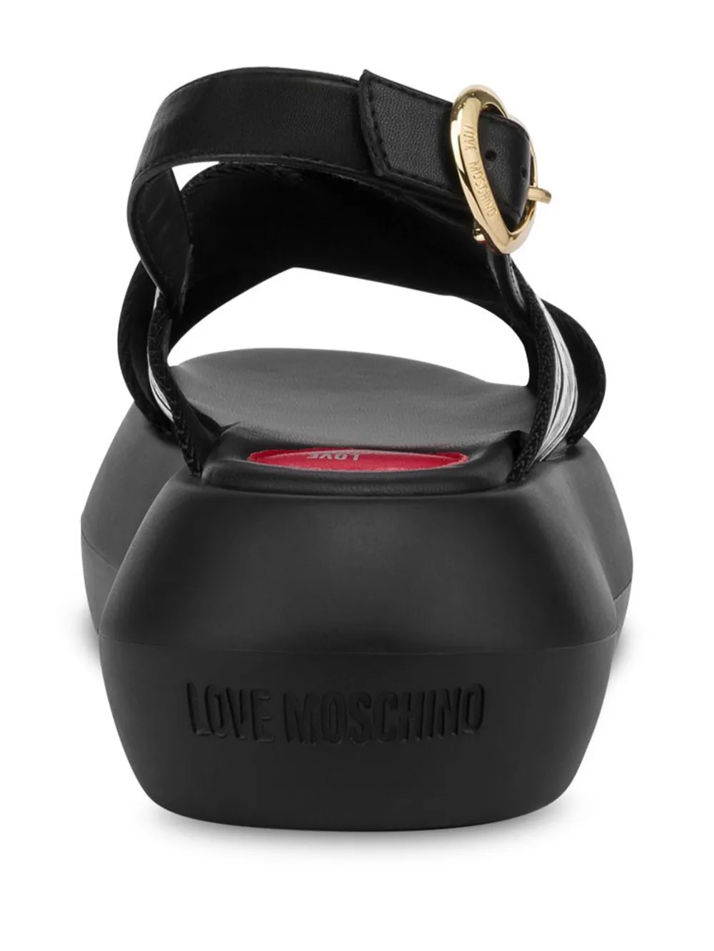 Love Moschino logo-print sandals Black