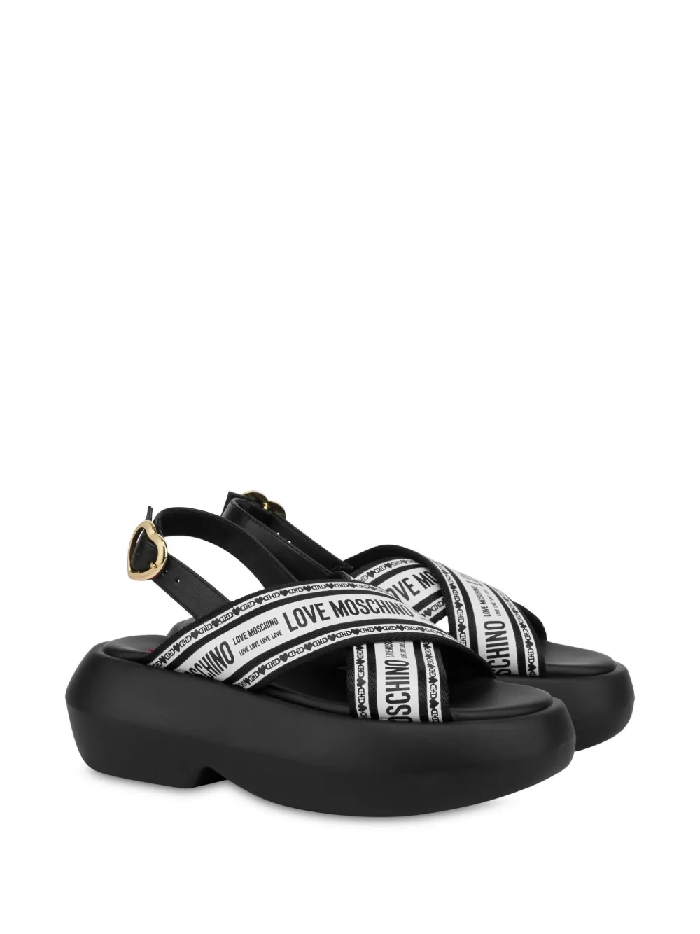 Love Moschino logo-print sandals Black