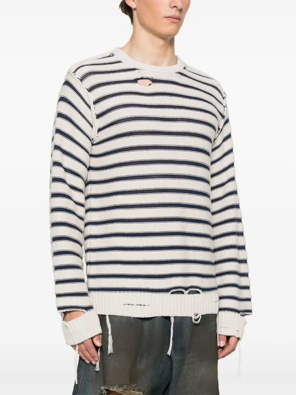 MM6 Maison Margiela Striped Sweater | Neutrals | FARFETCH AU
