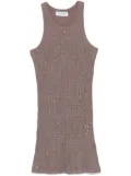 The Attico crystal-embellished mini dress - Brown