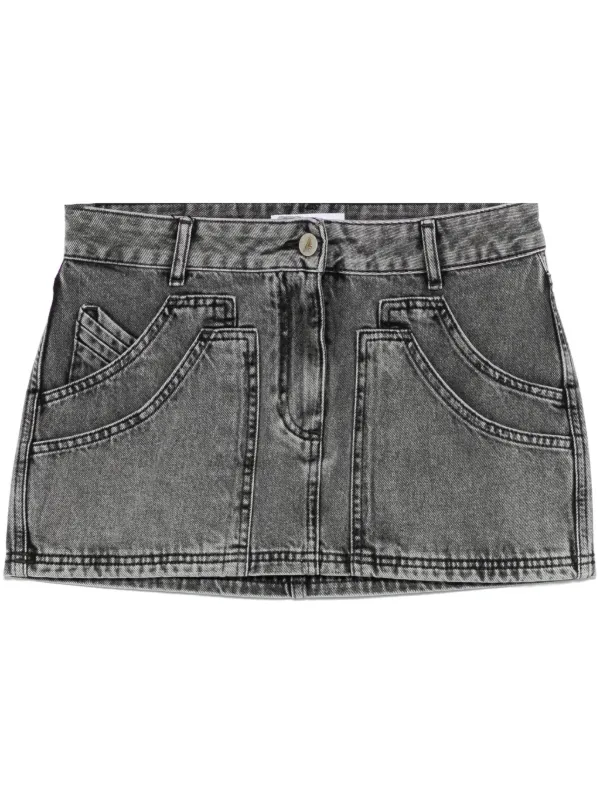 ミニスカート THE ATTICO Women Mini Skirts 231WCS133KV001F 166 Black The Attico Denim Mini Skirt | Black | FARFETCH