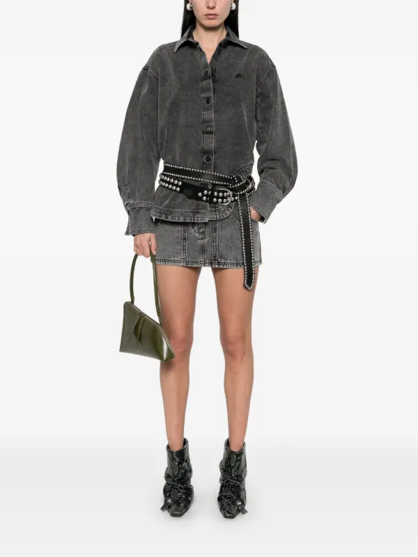 ミニスカート THE ATTICO Women Skirts 247WCS136 D075S 100 Black THE ATTICO Daiki Mini Skirt in Black | FWRD