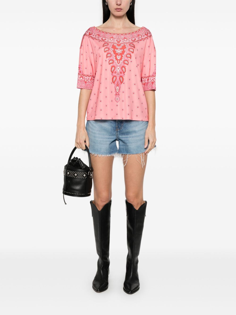 ETRO Shirt met paisley-print - Roze