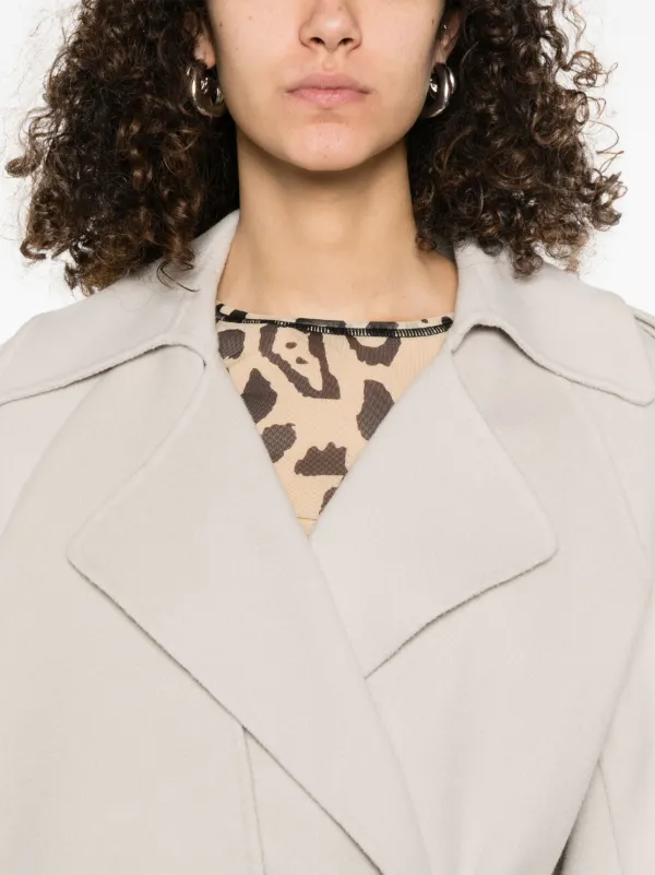 直営♪SPORTMAX ピュアウールトレンチコート FIORE Pure wool trench coat, black | Sportmax