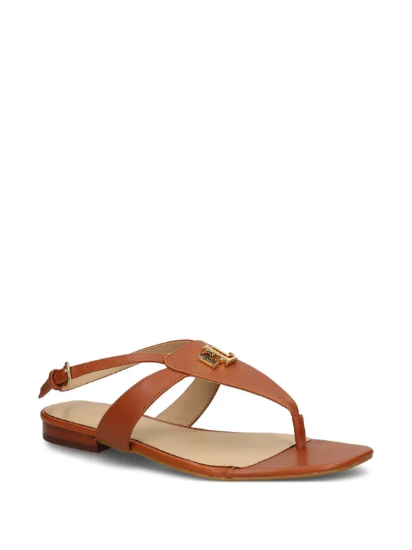 Lauren Ralph Lauren logo-appliqué Sandals | Brown | FARFETCH