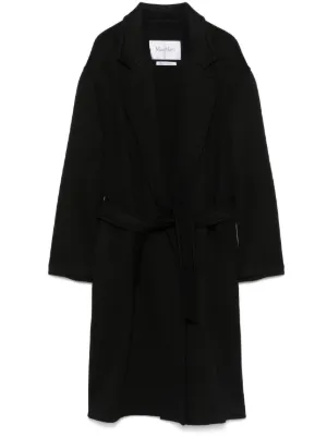 Burberry Reversible Check Wool Wrap Coat | Black | FARFETCH