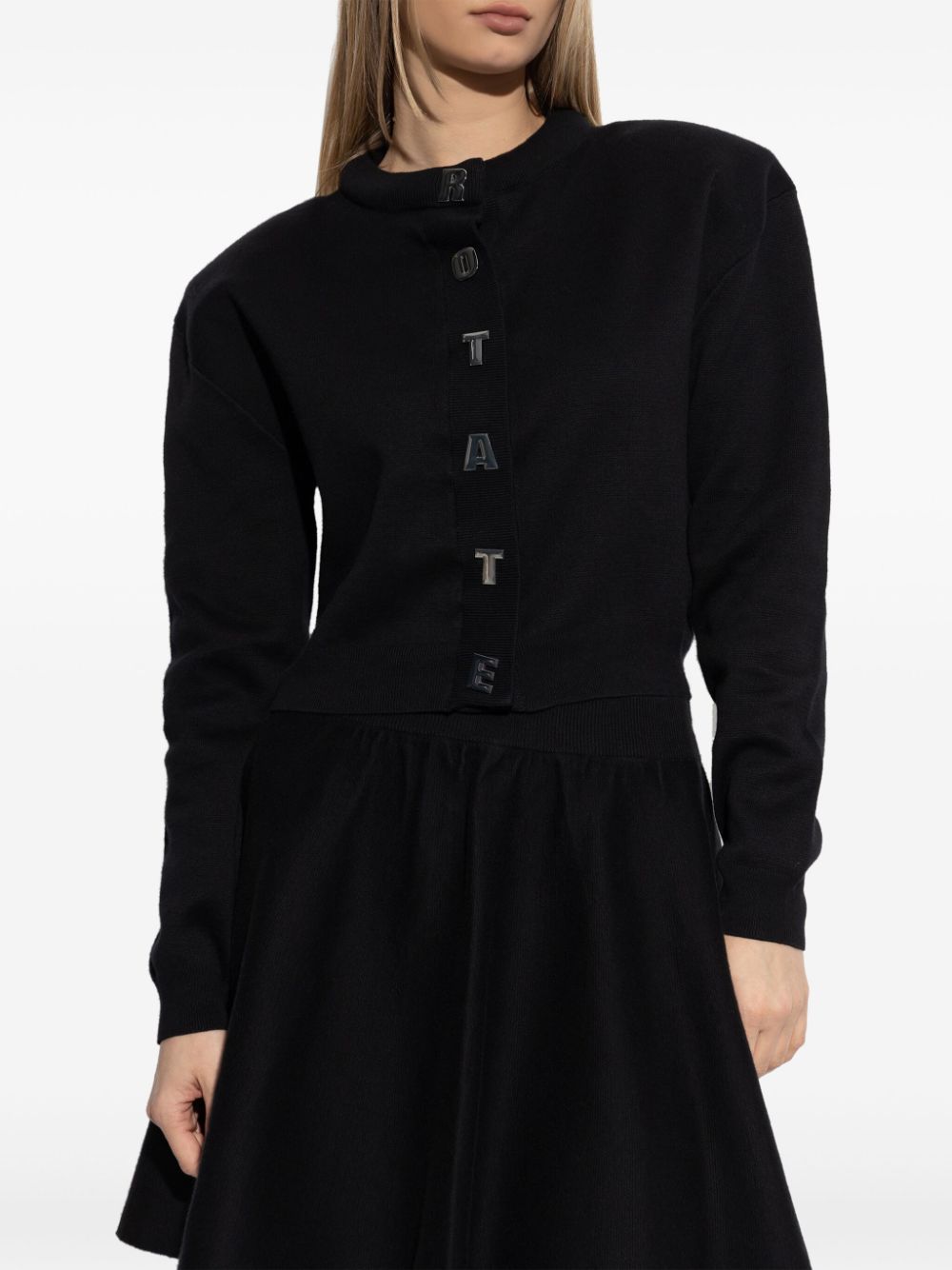 ROTATE BIRGER CHRISTENSEN logo-buttons cardigan - Zwart