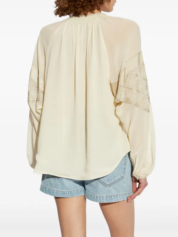 Tシャツ・カットソー Isabel Marant SS25 'Oris' blouse (HT0597FAC1J07I 23EC) ORIS BLOUSE Woman ecru | ISABEL MARANT Official online store