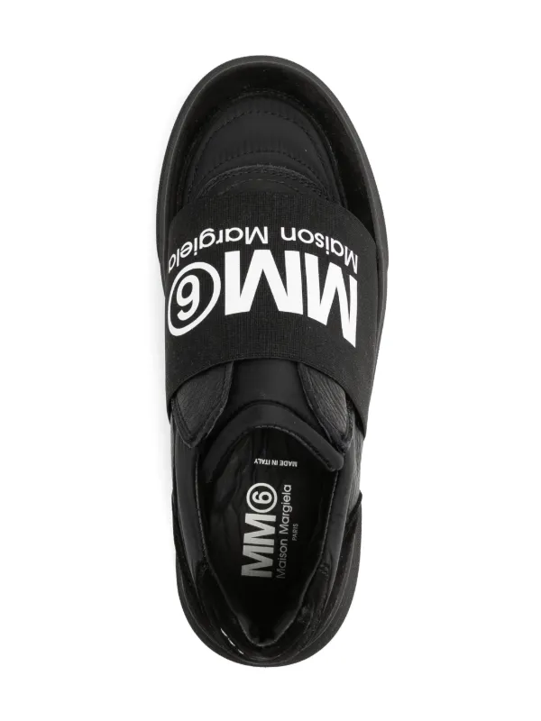 MM6 Maison Margiela Kids logo-print Sneakers | Black | FARFETCH