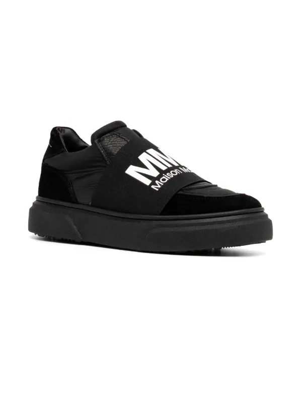 MM6 Maison Margiela Kids logo-print Sneakers | Black | FARFETCH