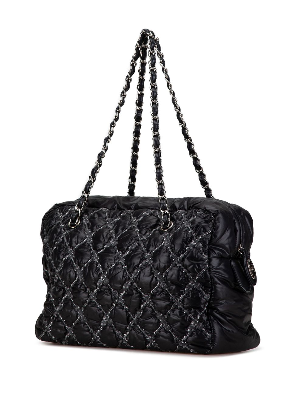 CHANEL Pre-Owned 2010-2011 Nylon Tweed on Stitch Bubble shoulder bag - Zwart