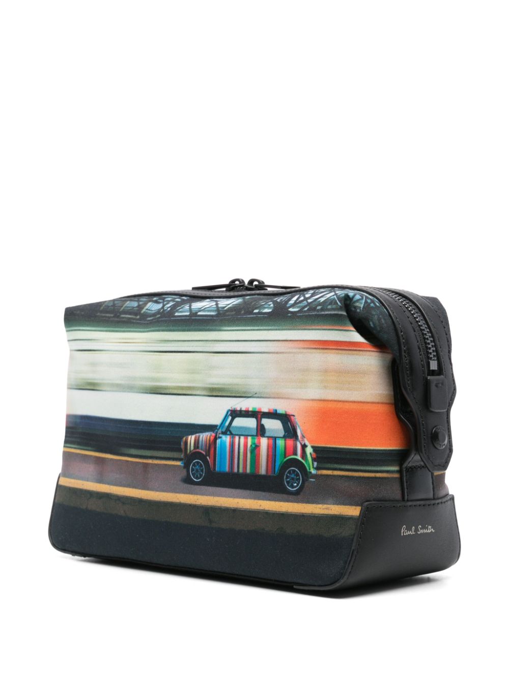 Paul Smith road-print wash bag - Zwart