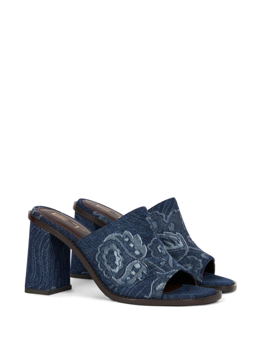 ETRO jacquard denim mules - Blue