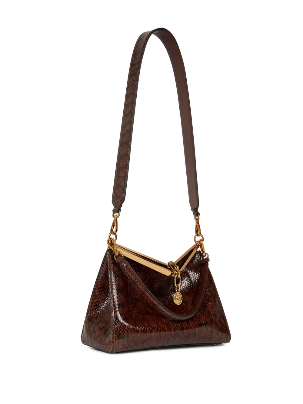 ETRO Vela raffia schoudertas Bruin